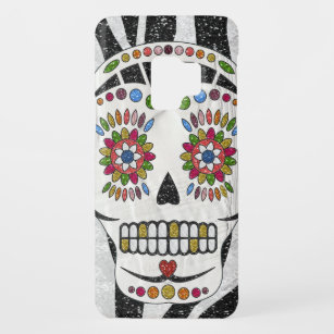 RAB Rockabilly Sugar Skull auf Zebra Print Case-Mate Samsung Galaxy S9 Hülle
