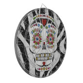 RAB Rockabilly Sugar Skull auf Zebra Print Dartscheibe (Vorderseite Links)