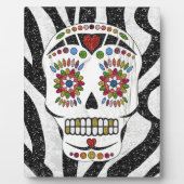 RAB Rockabilly Sugar Skull auf Zebra Print Fotoplatte (Vorderseite)