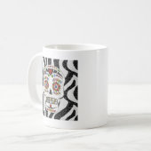 RAB Rockabilly Sugar Skull auf Zebra Print Kaffeetasse (Vorderseite Links)