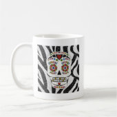 RAB Rockabilly Sugar Skull auf Zebra Print Kaffeetasse (Links)
