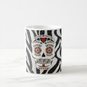 RAB Rockabilly Sugar Skull auf Zebra Print Kaffeetasse (Mittel)