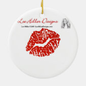 RAB Rockabilly Sugar Skull auf Zebra Print Keramik Ornament (Hinten)