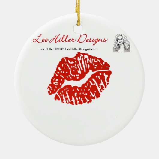 RAB Rockabilly Sugar Skull auf Zebra Print Keramik Ornament (Hinten)