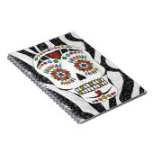 RAB Rockabilly Sugar Skull auf Zebra Print Notizblock (Rechte Seite)