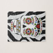 RAB Rockabilly Sugar Skull auf Zebra Print Puzzle (Horizontal)