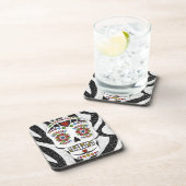 RAB Rockabilly Sugar Skull auf Zebra Print Untersetzer (Rechte Seite)