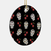 RAB Rockabilly Sugar Skulls Kirschen Kirschen auf Keramikornament (Rechts)