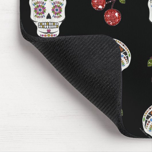 RAB Rockabilly Sugar Skulls Kirschen Kirschen auf Mousepad (Ecke)