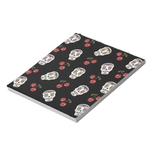 RAB Rockabilly Sugar Skulls Kirschen Kirschen auf Notizblock (Rotiert)