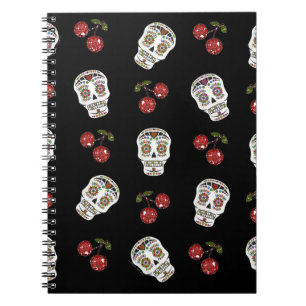 RAB Rockabilly Sugar Skulls Kirschen Kirschen auf Notizblock