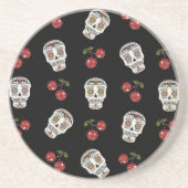 RAB Rockabilly Sugar Skulls Kirschen Kirschen auf Untersetzer (Vorne)