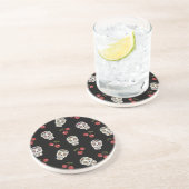 RAB Rockabilly Sugar Skulls Kirschen Kirschen auf Untersetzer (Seite)