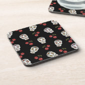 RAB Rockabilly Sugar Skulls Kirschen Kirschen auf Untersetzer (Linke Seite)
