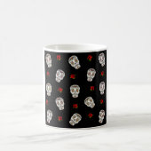 RAB Rockabilly Sugar Skulls Rose auf schwarz Kaffeetasse (Mittel)
