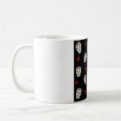 RAB Rockabilly Sugar Skulls Rose auf schwarz Kaffeetasse (Links)