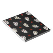 RAB Rockabilly Sugar Skulls Rose auf schwarz Notizblock (angewinkelt)