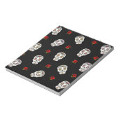 RAB Rockabilly Sugar Skulls Rose auf schwarz Notizblock (Rotiert)