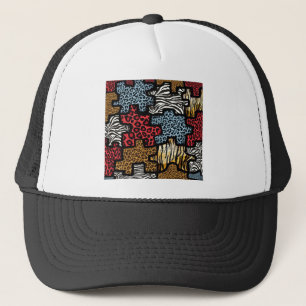 RAB Rockabilly Tierdruck-Puzzle Truckerkappe