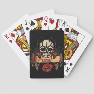 RAB Rockabilly Totenkopf Rosen Lippenstift Spielkarten