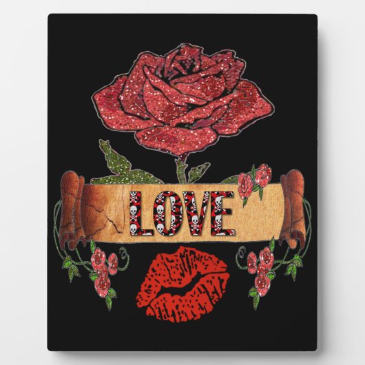 RAB Rockabilly Valentine Rose, Liebe & Lipstick Fotoplatte (Vorderseite)