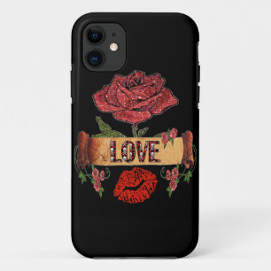 RAB Rockabilly Valentine Roses, Love & Lipstick Case-Mate iPhone Hülle