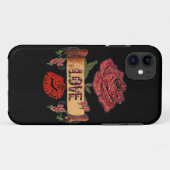 RAB Rockabilly Valentine Roses, Love & Lipstick Case-Mate iPhone Hülle (Rückseite (Horizontal))