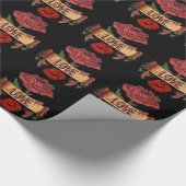 RAB Rockabilly Valentine Roses, Love & Lipstick Geschenkpapier (Ecke)