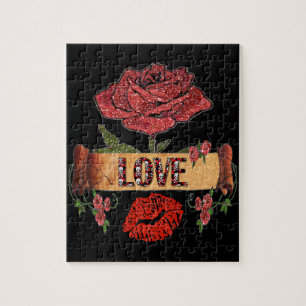 RAB Rockabilly Valentinsrosen, Liebe & Lippenstift Puzzle