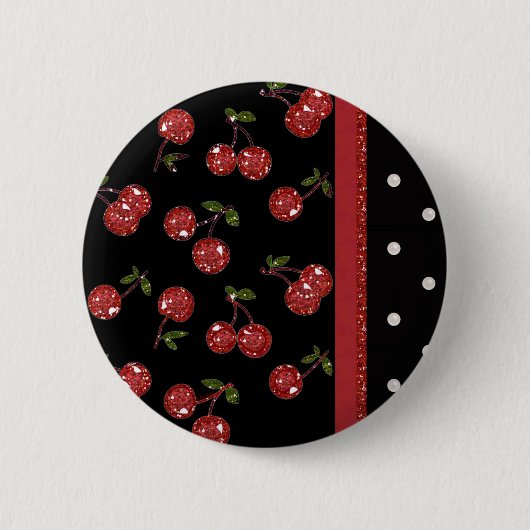 RAB Rockabilly Very Cherry Cherries Black Button (Vorderseite)