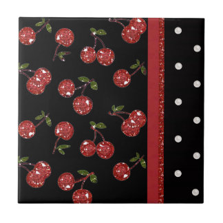 RAB Rockabilly Very Cherry Cherries Black Fliese