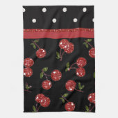 RAB Rockabilly Very Cherry Cherries Black Handtuch (Vertikal)