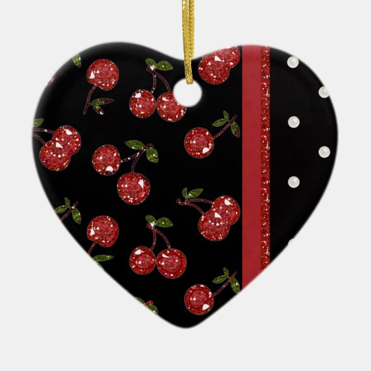 RAB Rockabilly Very Cherry Cherries Black Keramikornament (Vorne)