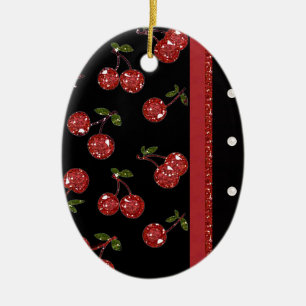 RAB Rockabilly Very Cherry Cherries Black Keramikornament