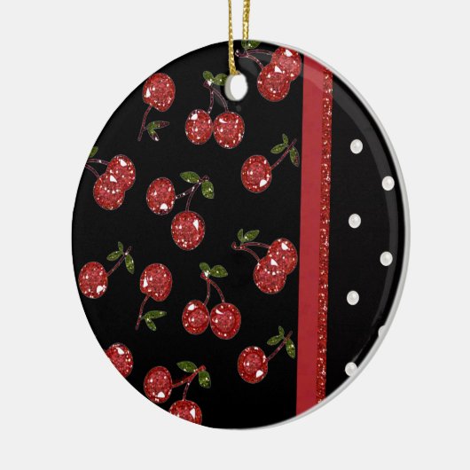 RAB Rockabilly Very Cherry Cherries Black Keramikornament (Links)