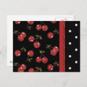RAB Rockabilly Very Cherry Cherries Black Postkarte (Vorne/Hinten)