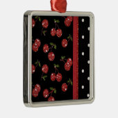 RAB Rockabilly Very Cherry Cherries Black Silbernes Ornament (Rechts)