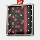 RAB Rockabilly Very Cherry Cherries Black Silbernes Ornament (Links)