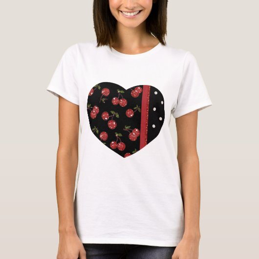 RAB Rockabilly Very Cherry Cherries Black T-Shirt (Vorderseite)
