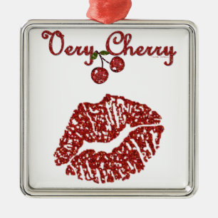 RAB Rockabilly Very Cherry Kiss Silbernes Ornament