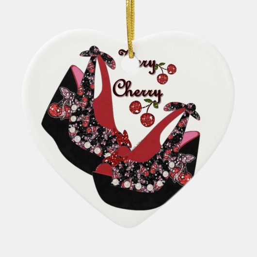 RAB Rockabilly Very Cherry Shoes Keramik Ornament (Vorne)