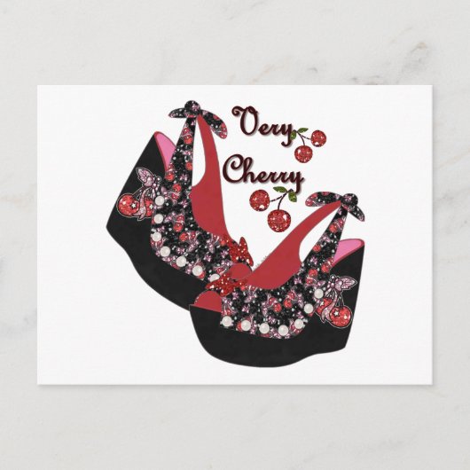 RAB Rockabilly Very Cherry Shoes Postkarte (Vorderseite)