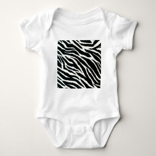 RAB Rockabilly Zebra Print Black & White Baby Strampler (Vorderseite)