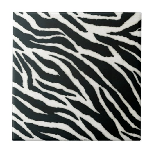 RAB Rockabilly Zebra Print Black & White Fliese (Vorderseite)