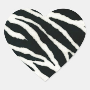 RAB Rockabilly Zebra Print Black & White Herz-Aufkleber