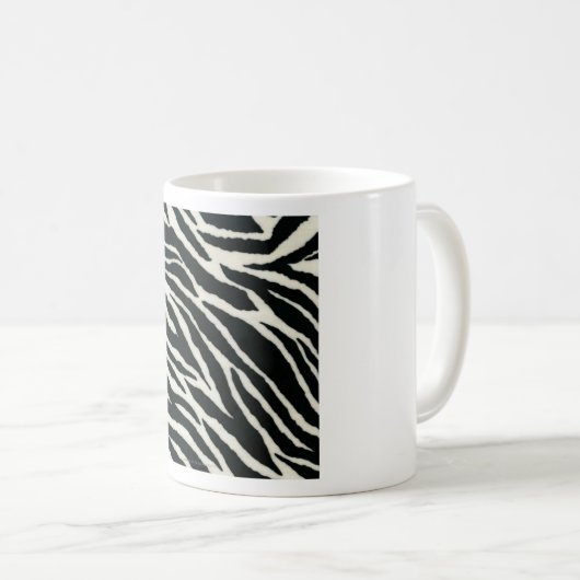 RAB Rockabilly Zebra Print Black & White Kaffeetasse (VorderseiteRechts)
