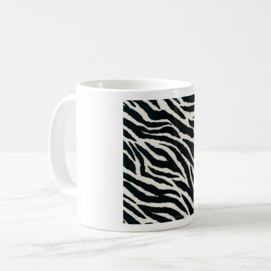 RAB Rockabilly Zebra Print Black & White Kaffeetasse (Vorderseite Links)