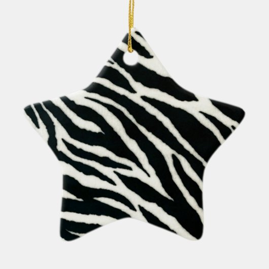 RAB Rockabilly Zebra Print Black & White Keramik Ornament (Vorne)