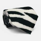RAB Rockabilly Zebra Print Black & White Krawatte (Gerollt)