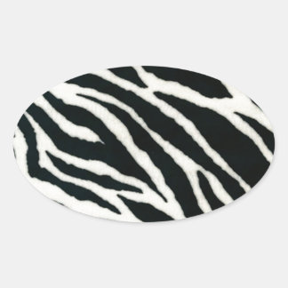 RAB Rockabilly Zebra Print Black & White Ovaler Aufkleber